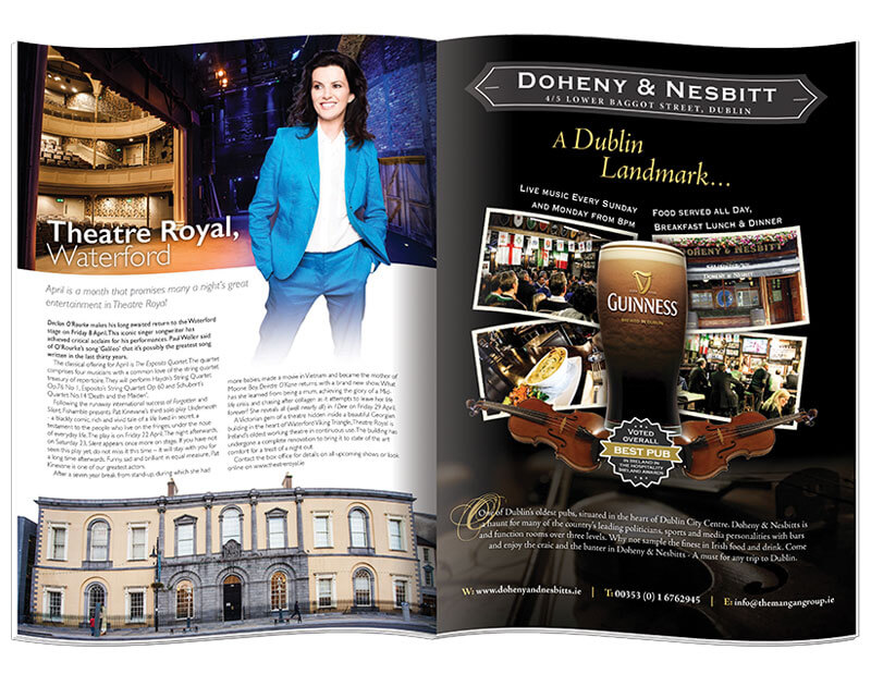 Inside pages of the magazine Travel Ireland designed & printed by Outburst design