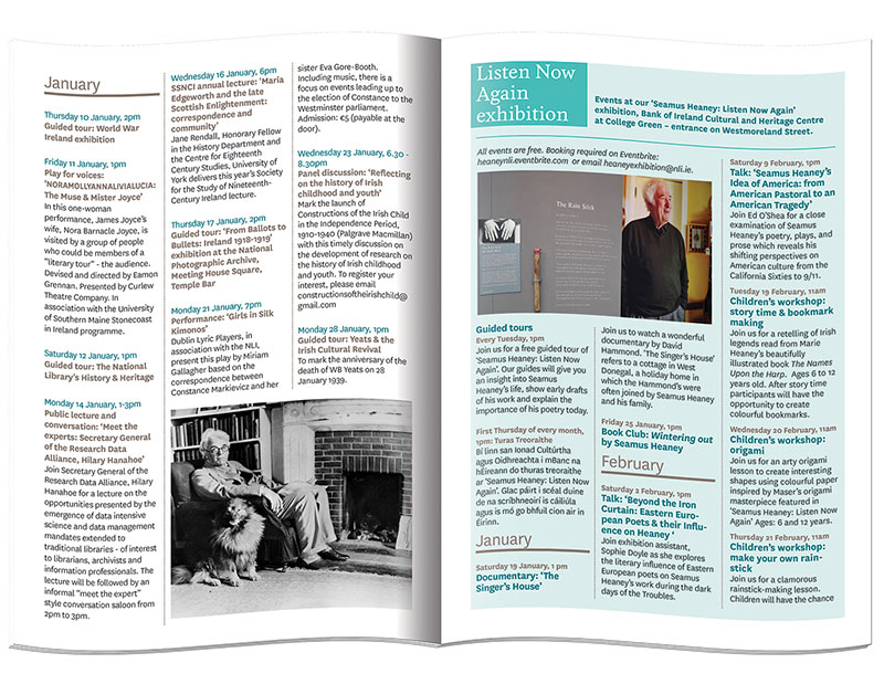 Inside pages of the newsletter for The Belvedere News designed & printed by Outburst design